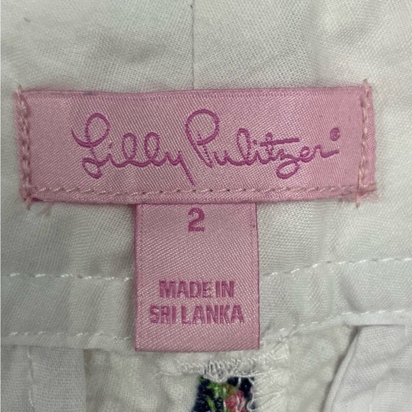 Lilly Pulitzer Cream Embroidered Women's Shorts - Picture 4 of 6